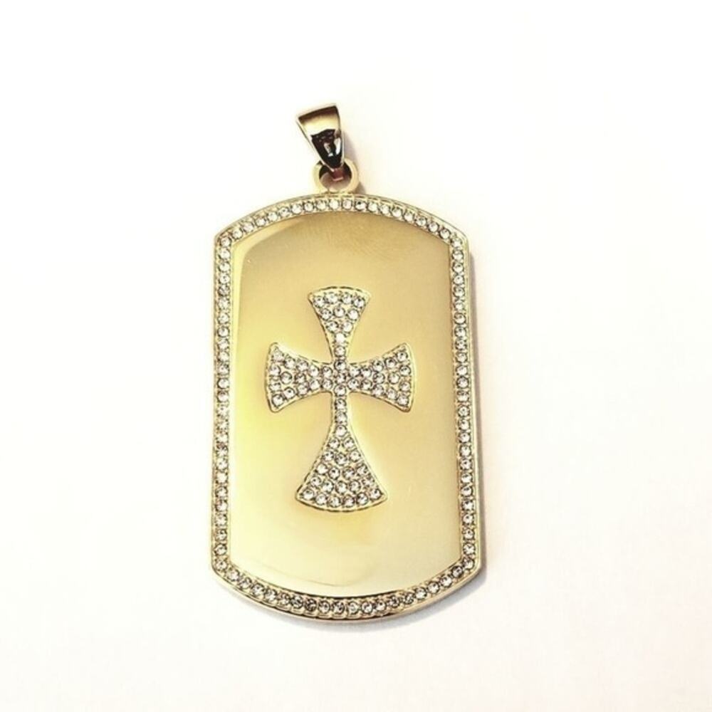 New 316L stainless steel cross gold hypoallergenic CZs‎ Pendant